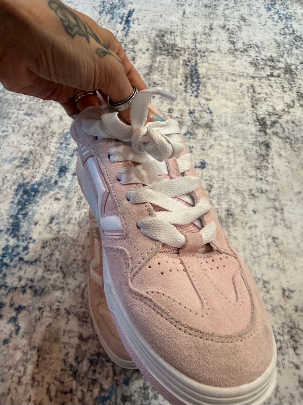 Vans Women's Pink Lace-Up Suede Sneakers